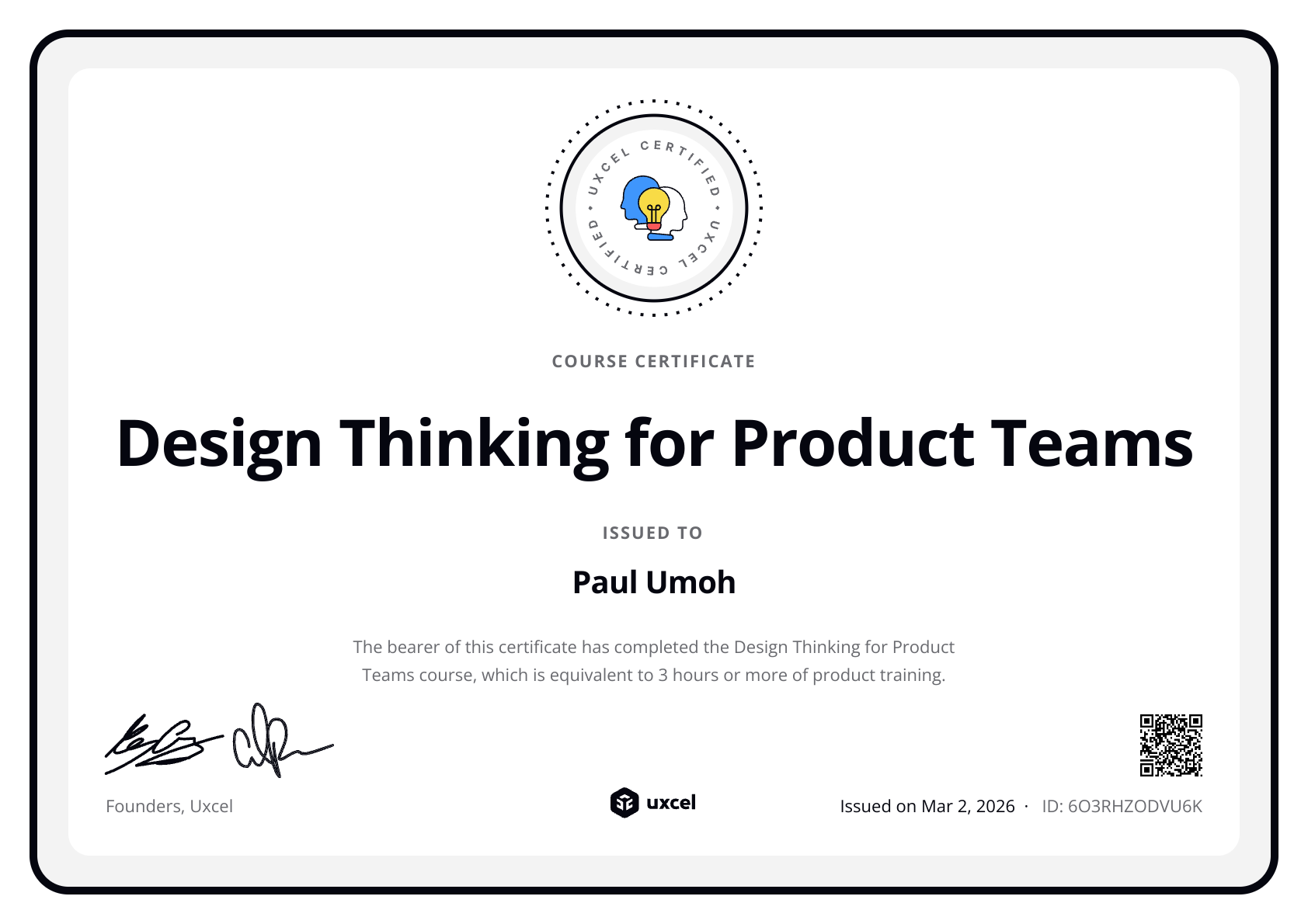 Umoh Creative's certificate